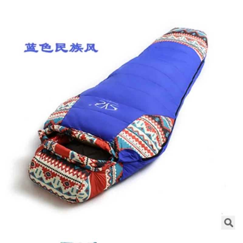 Saco de dormir de plumón de ganso para mamás y adultos, saco de dormir para acampar al aire libre, primavera e invierno, impermeable, colchón, bolsa de compresión - imagen 2