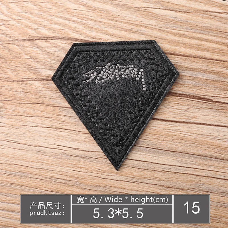 Leather plain embroidery Badge (15)