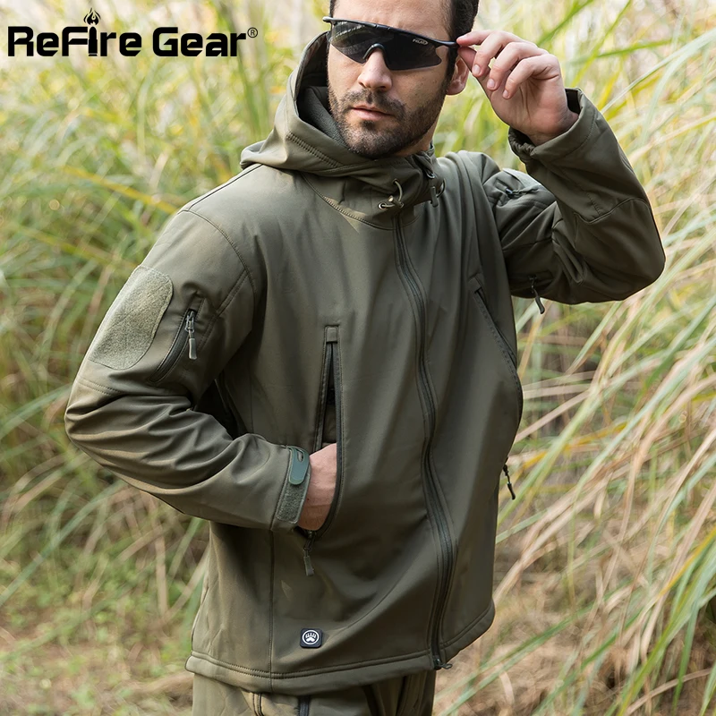 ReFire Gear-chaqueta táctica del ejército para hombre, abrigo de camuflaje militar, impermeable, Softshell, ropa de invierno - imagen 5