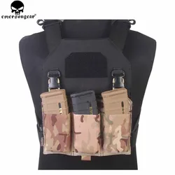 Emersongear, estilo de goma, Triple M4, Panel de bolsa para revistas, Clip rápido, bolsa frontal para Mag, bolsa de plataforma desmontable para chaleco de caza APC EM6408