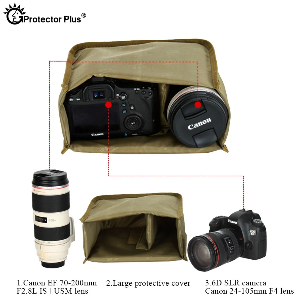 Bolsa de protección de cámara táctica para exteriores, bolsa de tela Oxford, partición plegable, accesorios de viaje y senderismo - imagen 5