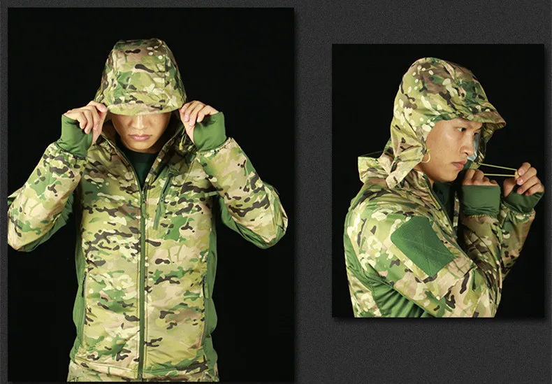 Chaqueta táctica de camuflaje ultraligera, transpirable, impermeable, para deportes de escalada al aire libre, abrigo cálido de terciopelo, senderismo, entrenamiento - imagen 5