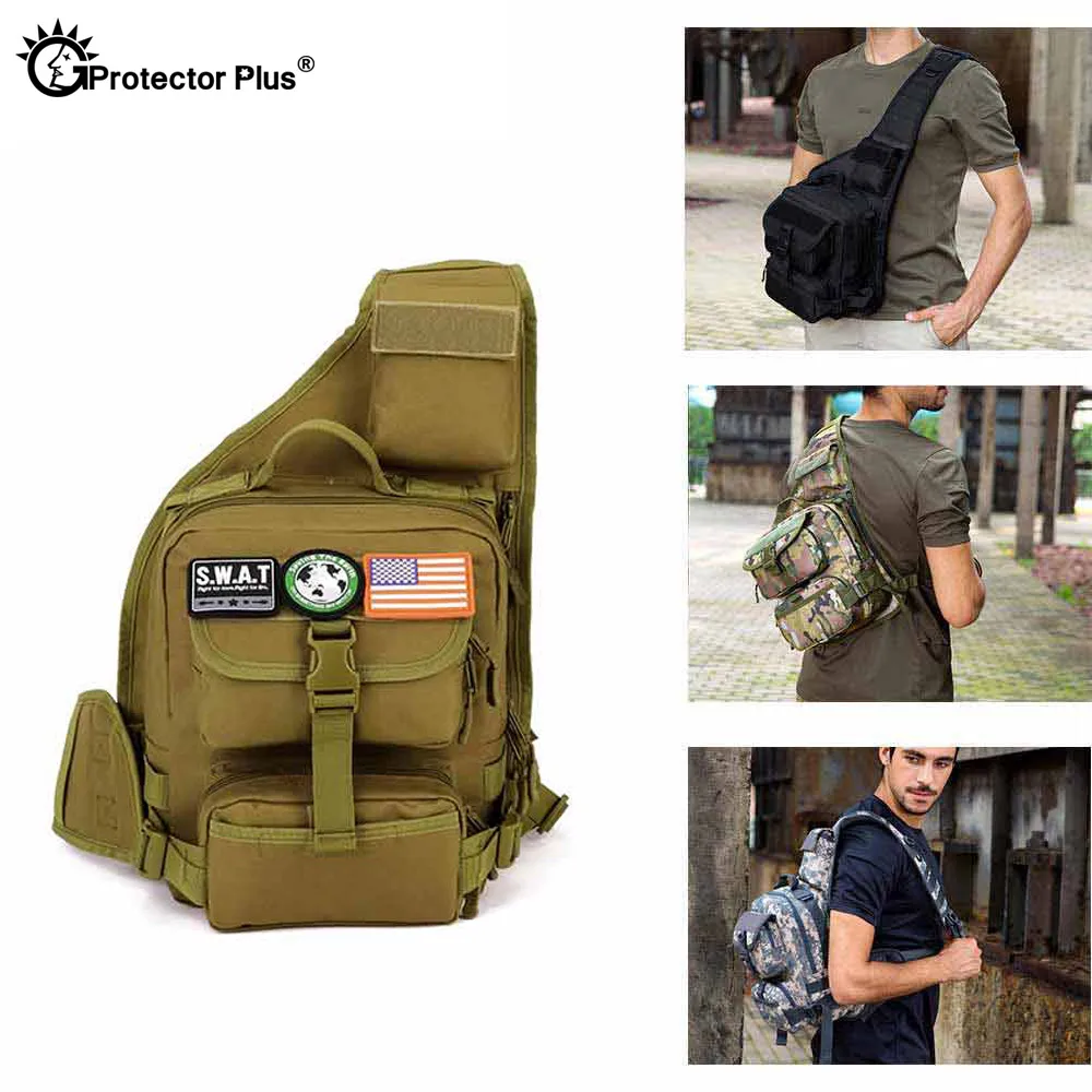 Mochila táctica militar para tableta, Molle bolso de hombro con sistema de 10 pulgadas, para pesca, Camping, bandolera de viaje - imagen 5