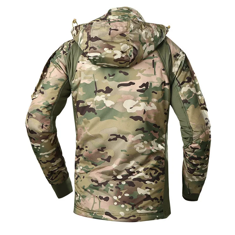 Chaqueta táctica de camuflaje ultraligera, transpirable, impermeable, para deportes de escalada al aire libre, abrigo cálido de terciopelo, senderismo, entrenamiento - imagen 3