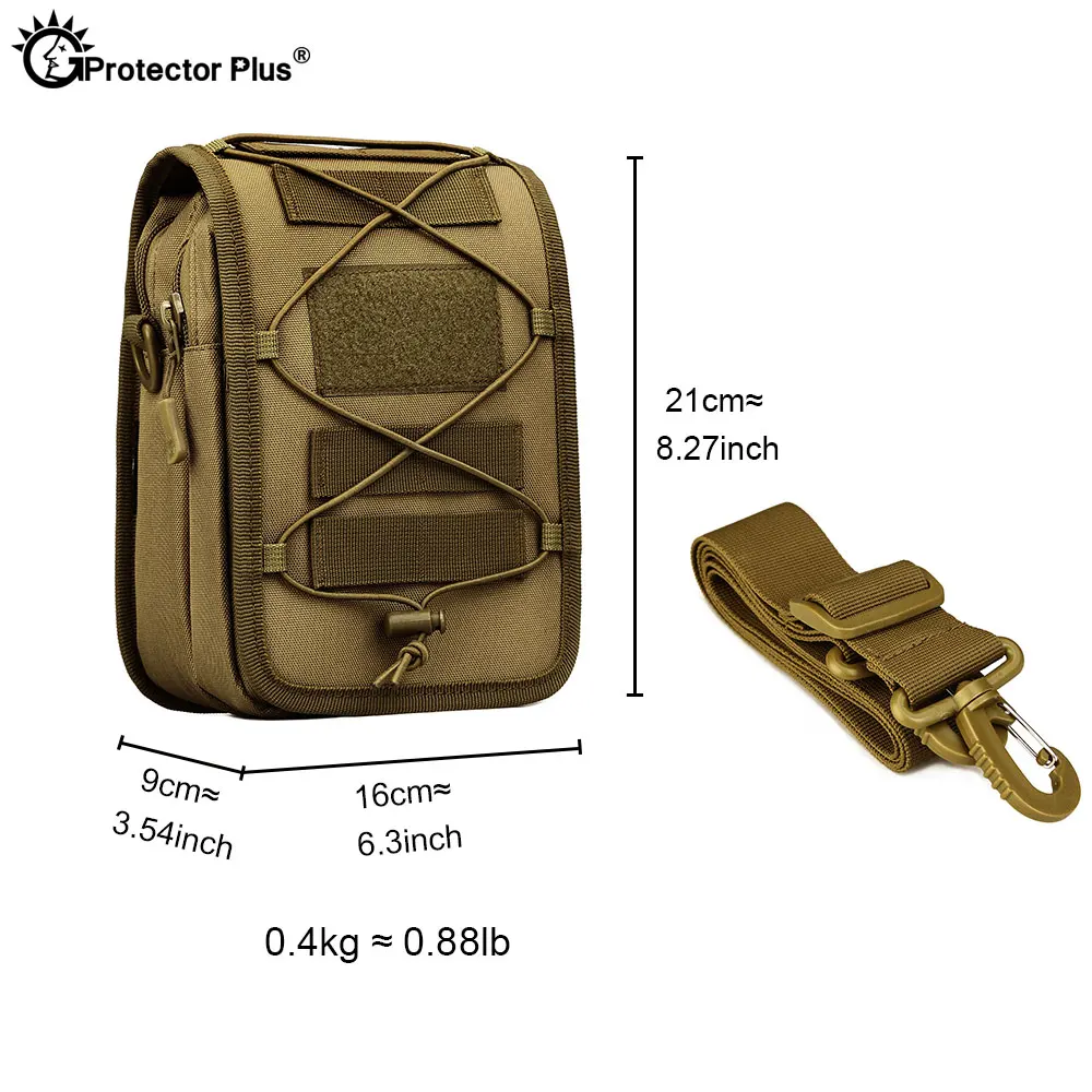 PROTECTOR PLUS bolso táctico, bandolera militar, bolsa Molle de un solo hombro, nailon, deporte al aire libre, pesca, Camping, bandolera - imagen 2