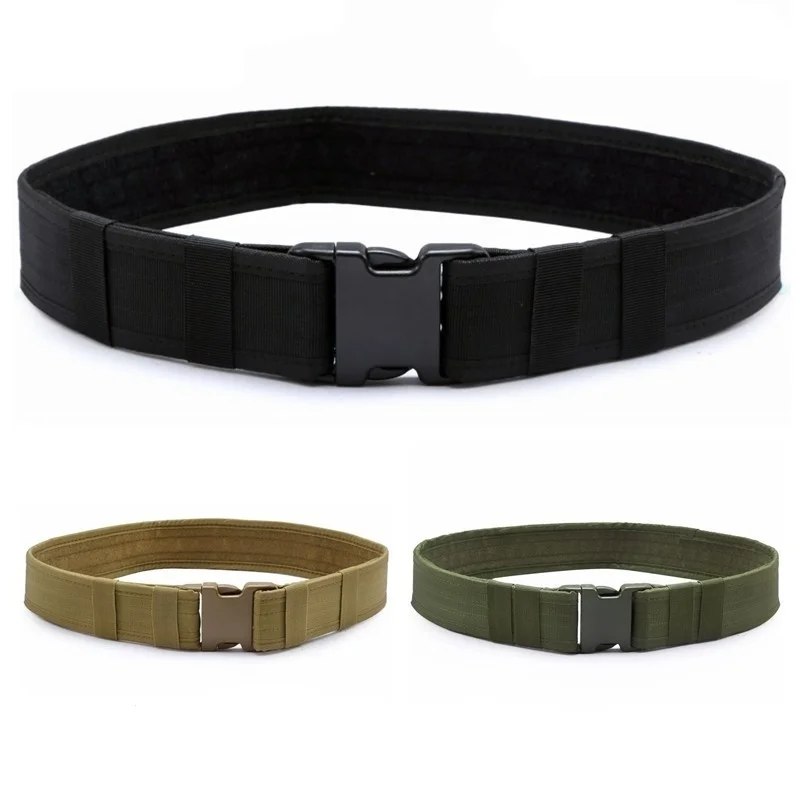 Cinturón táctico de nailon ajustable de 2 pulgadas con hebilla de plástico para deportes al aire libre, cinturón de combate del ejército militar, gancho y lazo