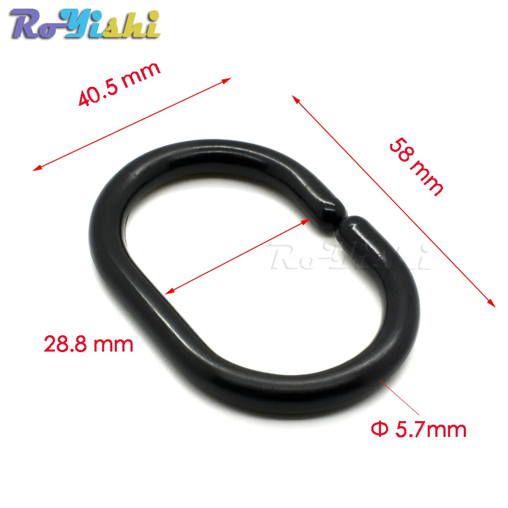 Hebilla de gancho de anillo de ducha de plástico negro, accesorios de cortina, 58x40,5mm - imagen 2