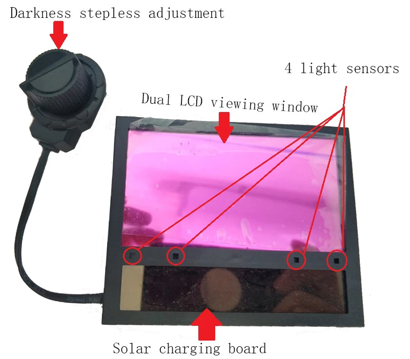 3.a generaciónNueva acción, lente de atenuación solar de soldadura totalmente automática, doble pantalla, espejo visual grande, espejo de protección de ventana - imagen 3