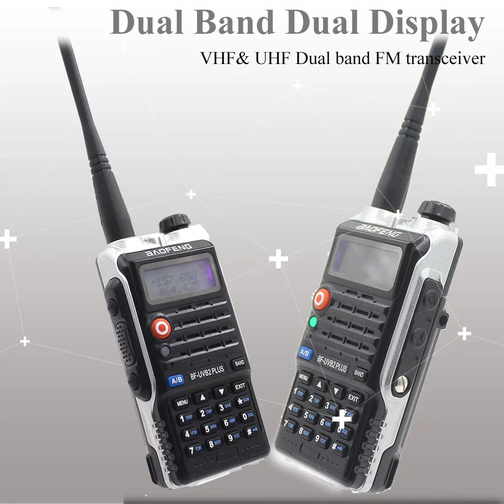 Baofeng-walkie-talkie UV-B2Plus de doble banda, Radio bidireccional, transceptor FM, 8W, 136-174MHz, 400-520mhz, 4800mah, UVB2 Plus - imagen 2