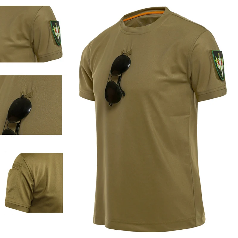 Camiseta de camuflaje para hombre, camisa informal de Fitness, culturismo, combate táctico, Militar - imagen 5