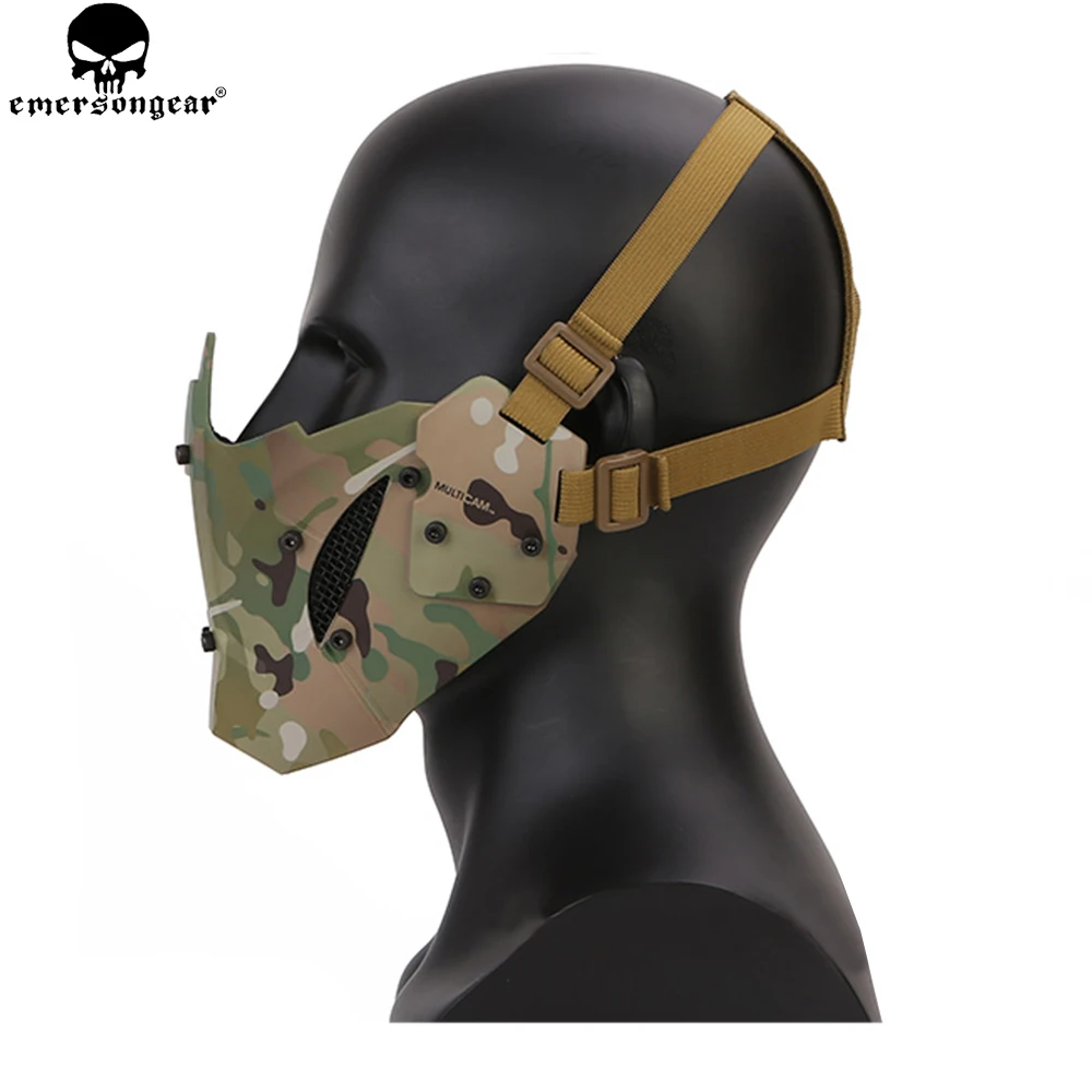 Emersongear-mascarilla protectora estilo WARRIOR de hierro, máscara de plástico de media cara para combate, caza, Paintball, máscara Airsoft EM6647 - imagen 3