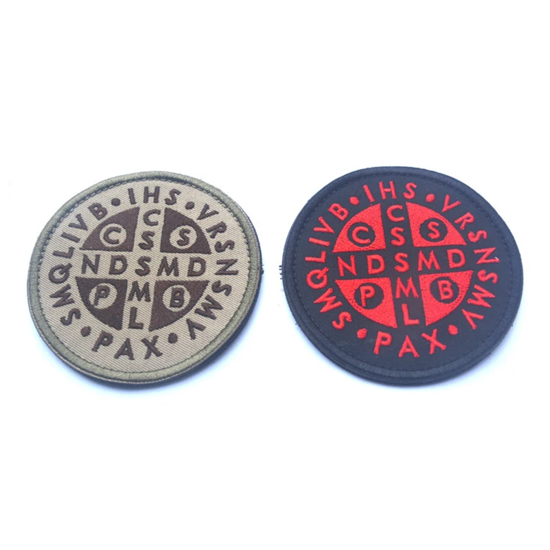 Parche de cruz de San Benito bronce quemado católico St. Parches bordados 3D pegatinas para ropa mochila - imagen 4