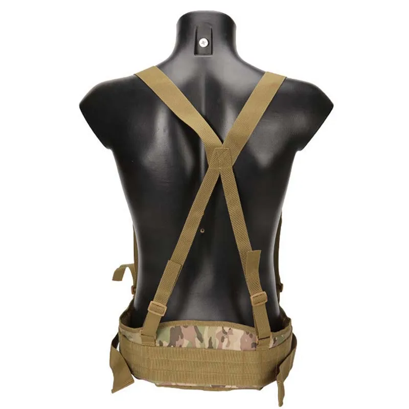 Cinturón táctico acolchado con tirantes en forma de H, cinturón ajustable Molle de nailon - imagen 4