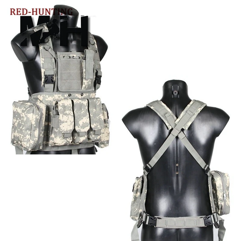 Chaleco táctico de combate USMC Molle RRV, aparejo de pecho, arnés de Paintball, Airsoft, Rifle de hidratación, bolsa Mag Multicam - imagen 3