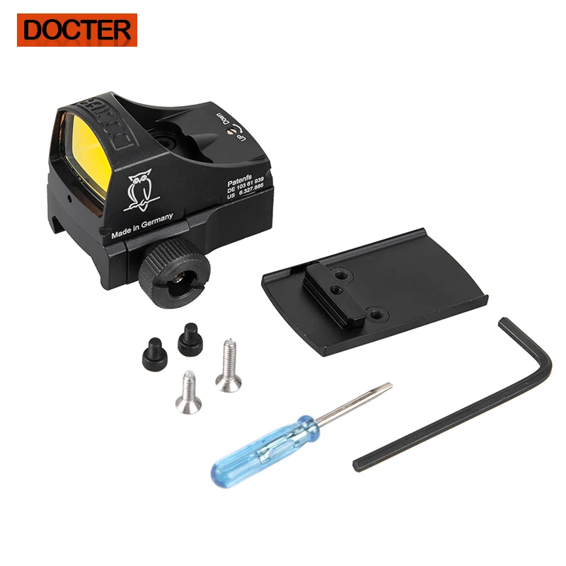Mira de punto rojo para Rifle de caza Airsoft, reflejo táctico de iluminación automática, montura de 20mm y caja de regalo de montaje Glock - imagen 5