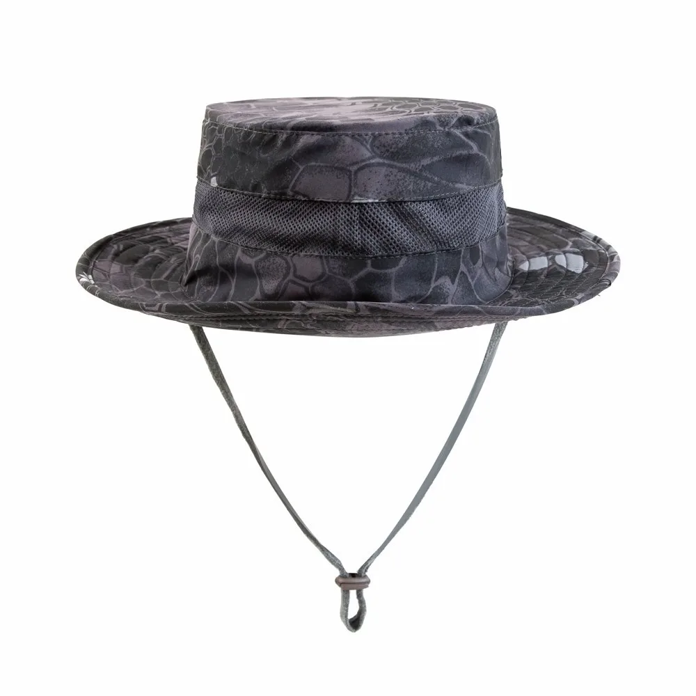 Boonie-Sombrero táctico de camuflaje con borde redondo para pesca, gorra transpirable con protección solar para acampada, senderismo, escalada y caza - imagen 4