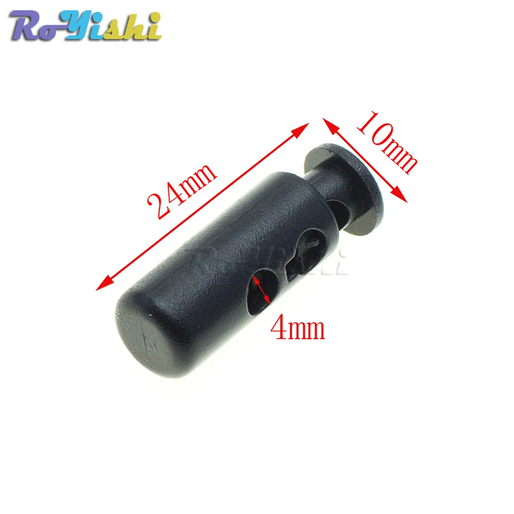 1000 unids/paquete de 2 agujeros de bloqueo de cable de plástico, cilindro, Clip de palanca, negro, tamaño: 24mm * 10mm - imagen 2
