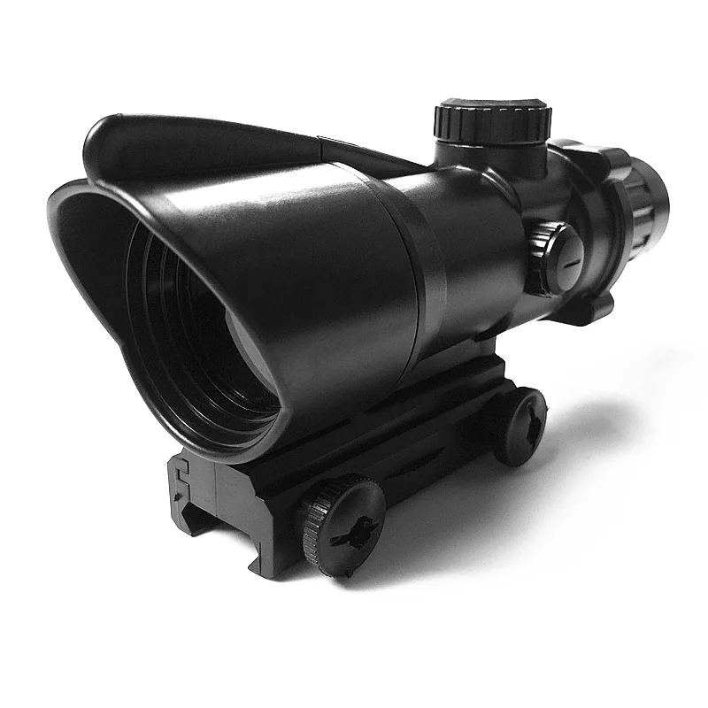 Mira telescópica táctica de plástico, Mini mira de punto para Rifle de caza, juego CS de tiro, 4x - imagen 2