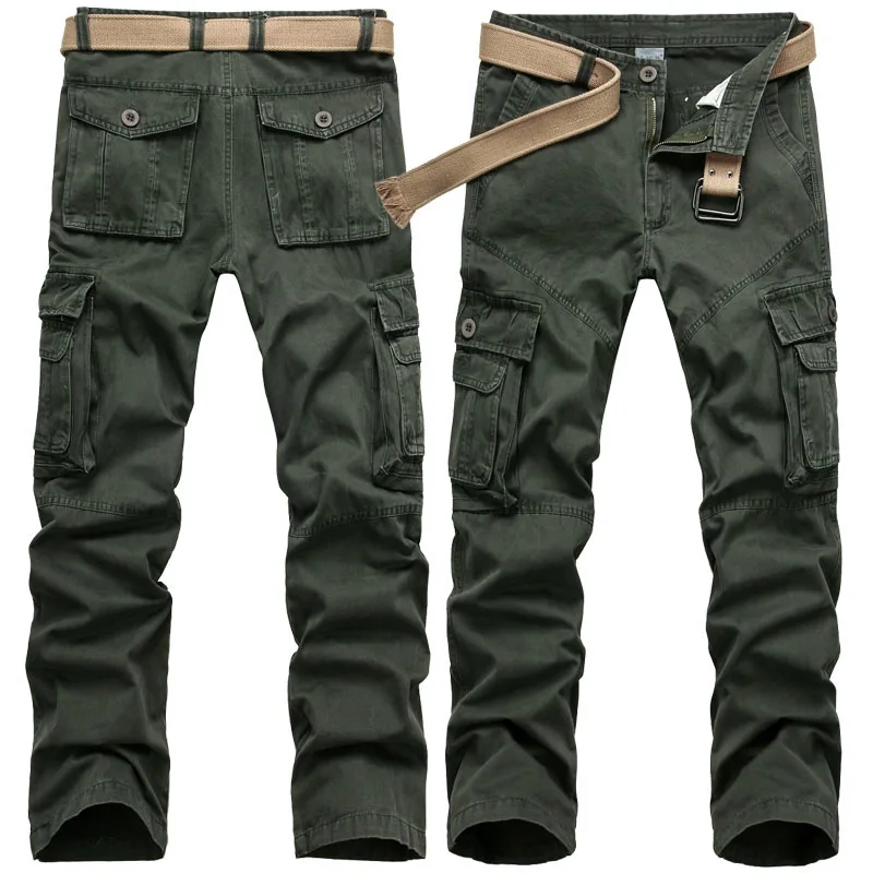 Monos de camuflaje de algodón para hombre, pantalones largos, sueltos, rectos, múltiples bolsillos, deportes al aire libre, escalada, Verano - imagen 3