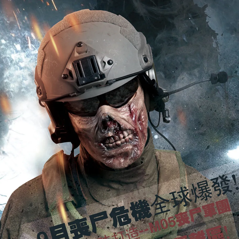 Mascarilla táctica militar de camuflaje para exteriores, máscara protectora de cara completa para caza, fiesta, Halloween, accesorios para Airsoft - imagen 2