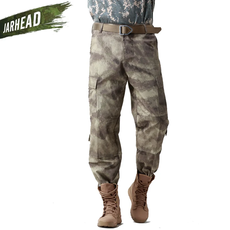 Pantalones de camuflaje de caza para hombre, pantalones de entrenamiento táctico militar de camuflaje, pantalones de combate de carga con múltiples bolsillos del Ejército de los Estados Unidos, 2018