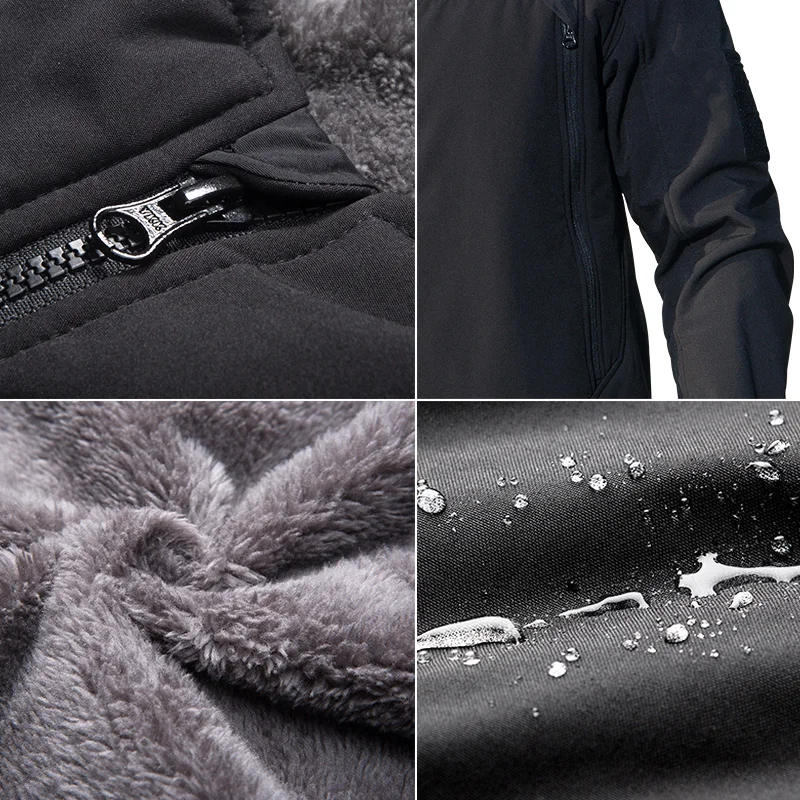 SOLDADO GRATUITO Al Aire Libre deportes de excursión que acampa táctico militar chaqueta de los hombres fleece calidez de caparazón blando de tela - imagen 2