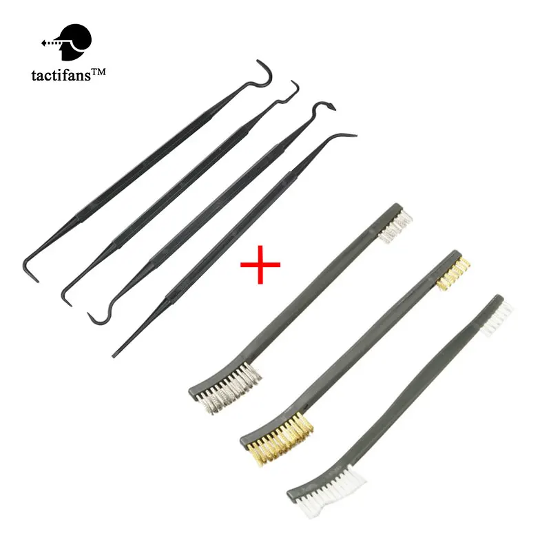 Cepillo de alambre de acero y juego de púas de nailon, Kit de limpieza Universal para pistola de caza, Rifle táctico, herramienta de limpieza de doble extremo fácil, 3 piezas, 4 piezas