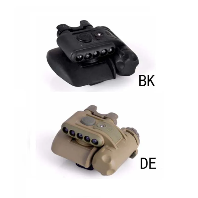 Juego de luces tácticas para casco de caza Gen 2, lámpara LED IR blanca y roja para cabeza, linterna para bicicleta y motocicleta BK/DE