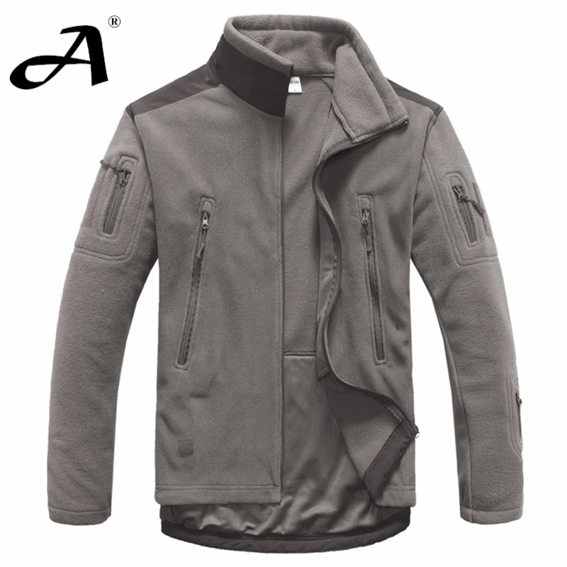 Chaqueta del ejército de lana softshell para hombre, chaquetas de estilo militar, ropa de otoño e invierno - imagen 2