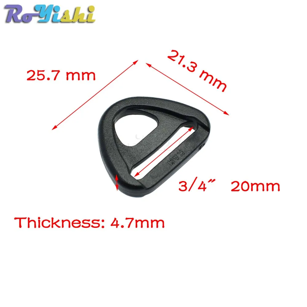 Ajustador de plástico de 3/4 "con Clip giratorio de barra, hebilla de inserción de bucle de anillo en D, correas de mochila, 20mm - imagen 2