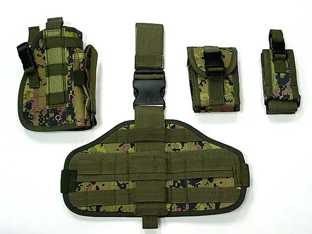 Soporte de pistola de camuflaje para juegos de guerra, accesorios de caza, diseño combinado de funda táctica de pierna caída, bolsa Molle - imagen 4