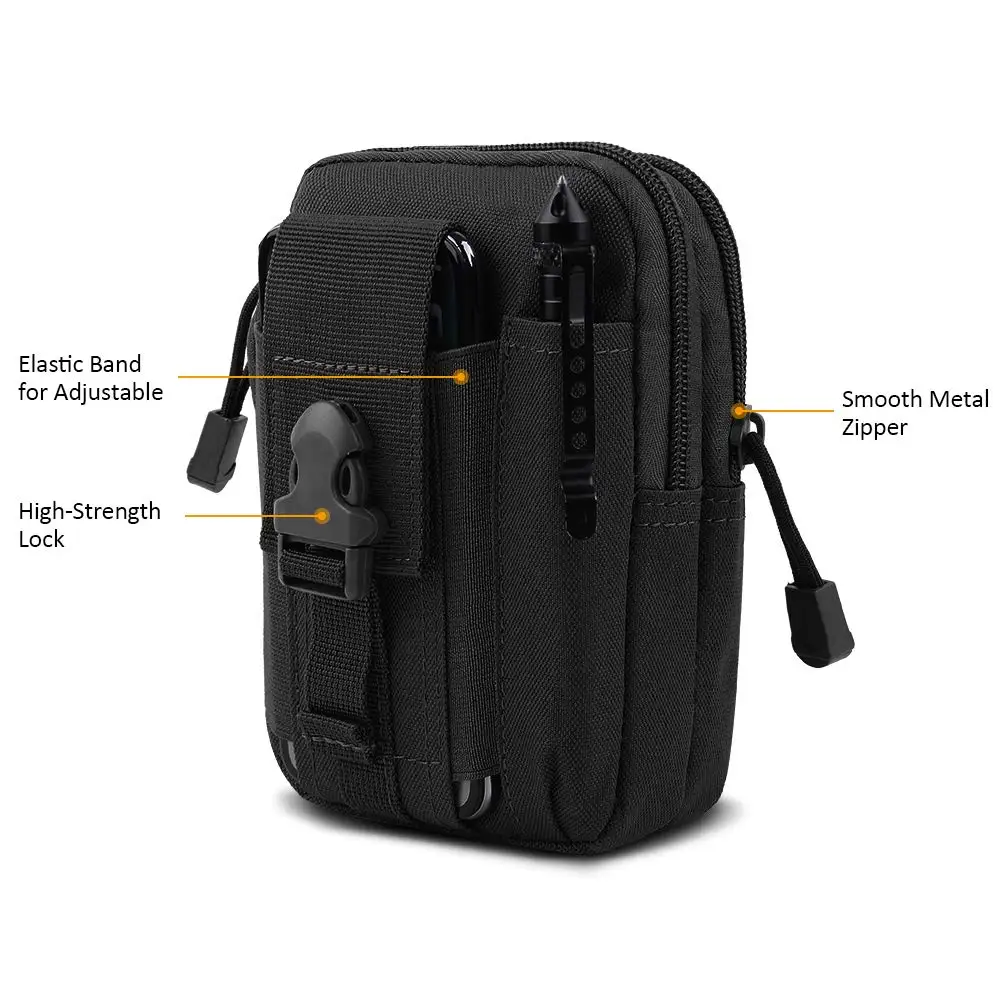 Bolsa de cinturón organizadora EDC de nailon 600D, funda de teléfono Molle, soporte para linterna, bolsa de herramientas de utilidad para caza al aire libre, riñonera de escalada - imagen 4