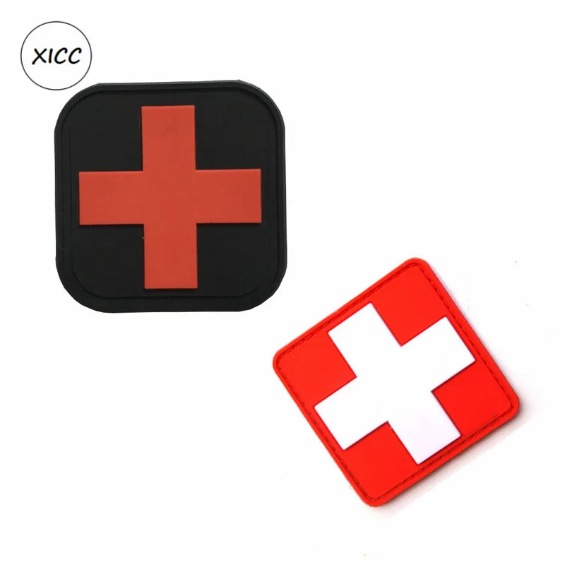 XICC-Parche de goma militar respetuoso con el medio ambiente, pegatinas de PVC de estilo popular con personalidad, insignia del ejército de gancho y bucle, apliques de brazaletes para ropa - imagen 5