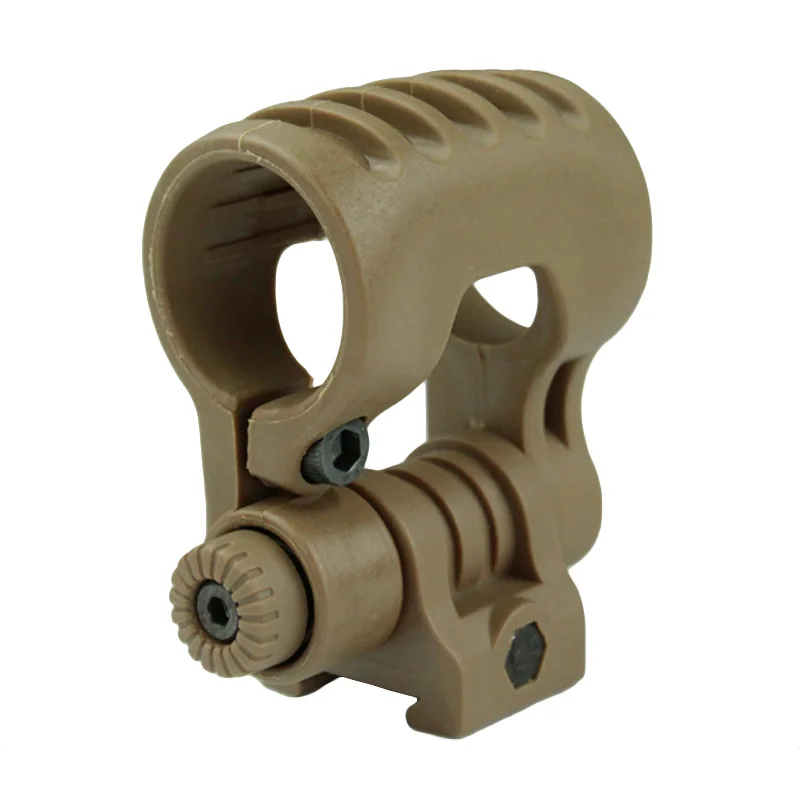 Abrazadera DE linterna VULPO Airsoft, soporte DE luz táctico ajustable para sostener luces tácticas DE 25,4mm DE diámetro, BK DE - imagen 2
