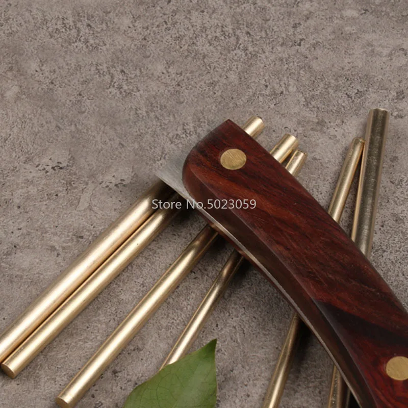 Varilla de barra de latón hecha a mano, Material de mango de cuchillo de 100mm, pieza de mango de cuchillo, accesorios de juguetes de bricolaje, 2-8mm, 2 unidades - imagen 4