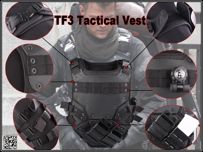 Molle Tactical Transformer 3 NEST Body Armor Chaleco, Negro - imagen 5