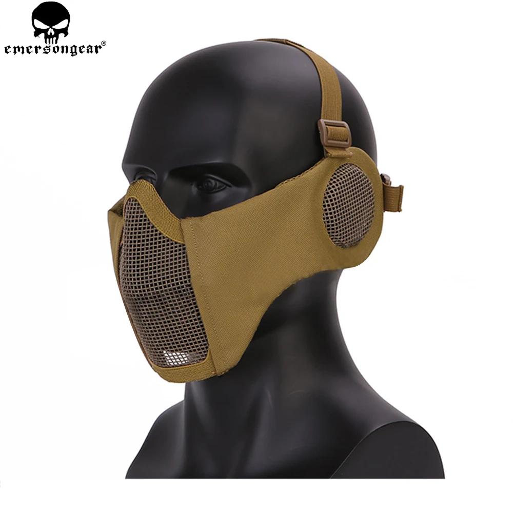 Emersongear Battlefield Elite Mask con protección para los oídos Máscara táctica de malla civil para caza BD6648