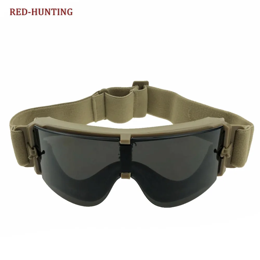 Gafas tácticas para deportes al aire libre, equipo Airsoft, gafas de tiro, juego de gafas de tiro Airsoft con lentes de 3 colores - imagen 3