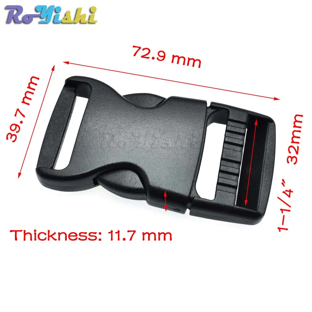 Hebilla de Liberación lateral de plástico para mochila, correas táctiles de equipaje para bolsa deportiva de viaje al aire libre, 1-1/4 "(32mm) - imagen 2