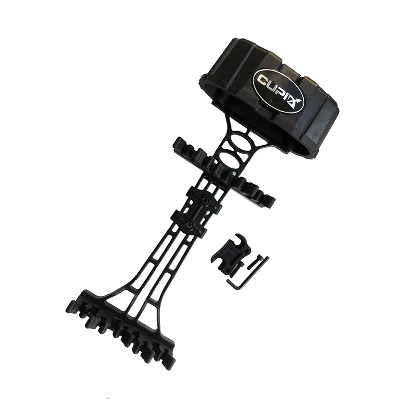 Qrrow-Soporte de flecha para tiro con arco, funda de plástico ABS de liberación rápida, arco compuesto, accesorios de caza al aire libre, 5 agujeros, 1 ud. - imagen 2