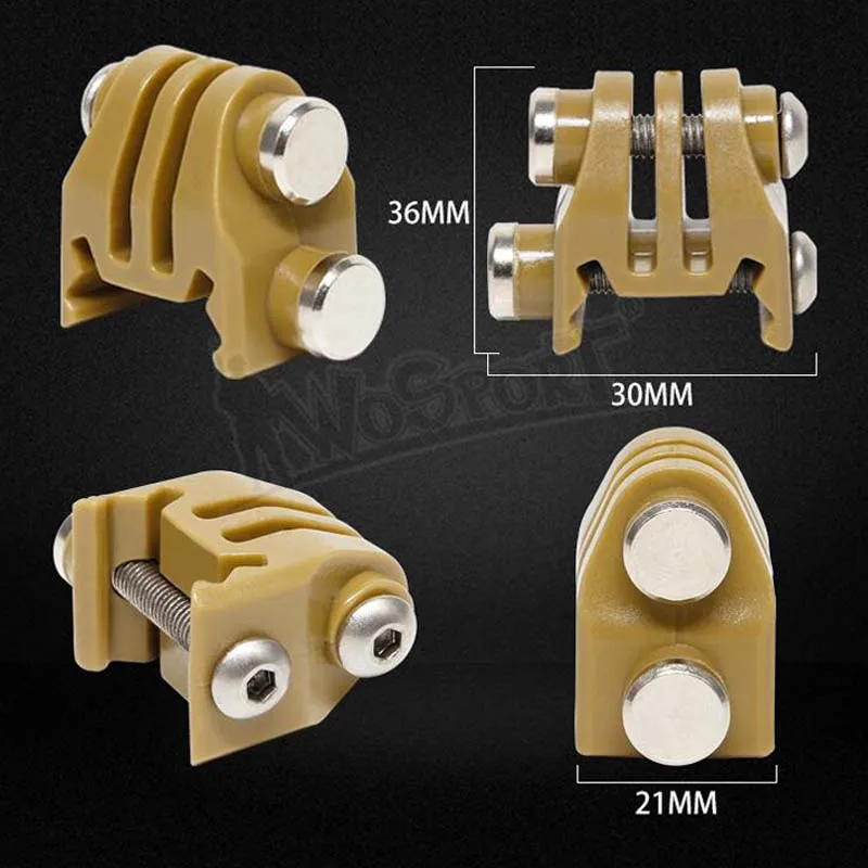 Accesorios tácticos Go Pro adaptador de montaje fijo soporte de conexión de plástico de riel de 20mm para GoPro 3+ 4 - imagen 3