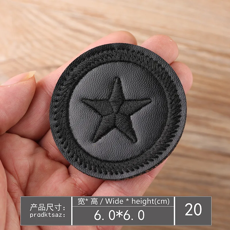 Leather plain embroidery Badge (20)