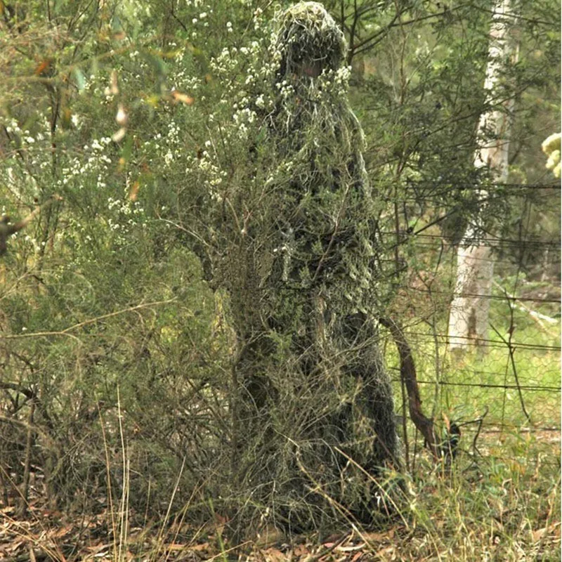 Disfraz para exteriores, conjunto Ghillie, hierba del bosque, estilo heno, hoja de bala colorida, equipo de caza de francotirador de la jungla - imagen 4