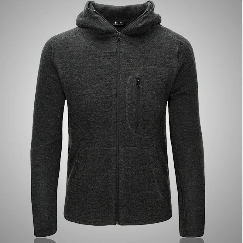 Sudadera fina con capucha para hombre, abrigo de punto para deportes al aire libre, senderismo, escalada, chaqueta táctica de tejido suave, Tops, Otoño e Invierno - imagen 5