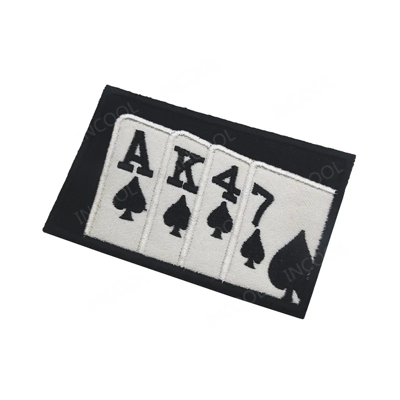 Parche bordado 3D, parches de cartas de juego, apliques de póker bordados para ropa, mochila, envío directo - imagen 4
