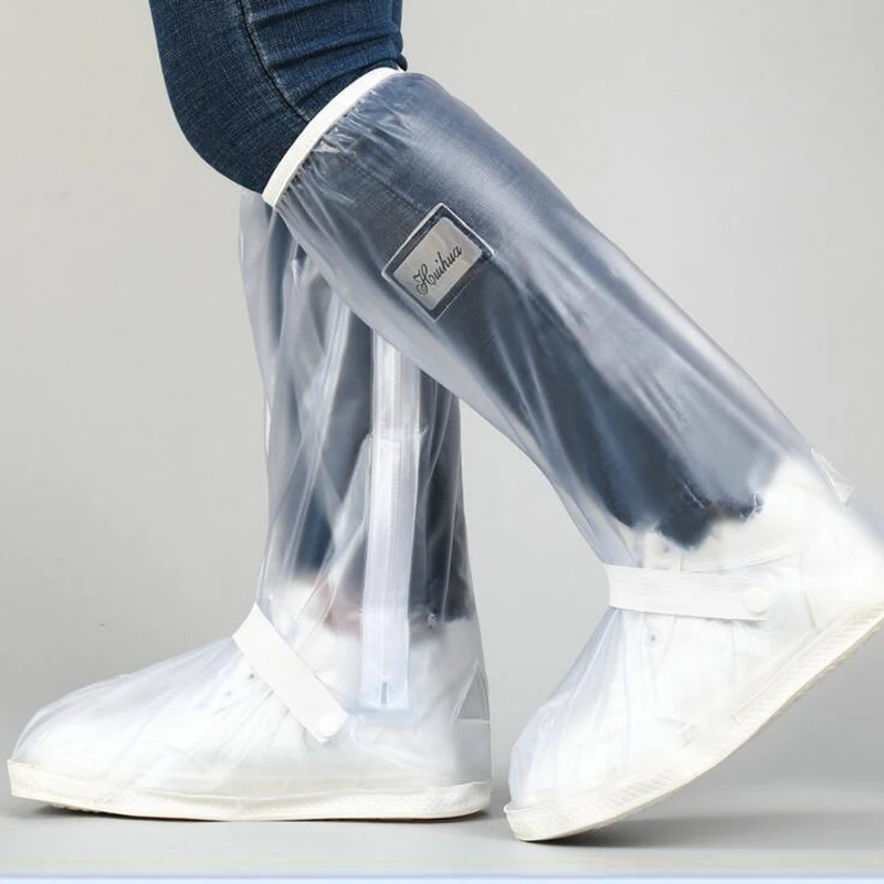 Cubiertas de zapatos impermeables para motocicleta, botas antideslizantes de silicona, gruesas, a prueba de lluvia, reutilizables - imagen 3