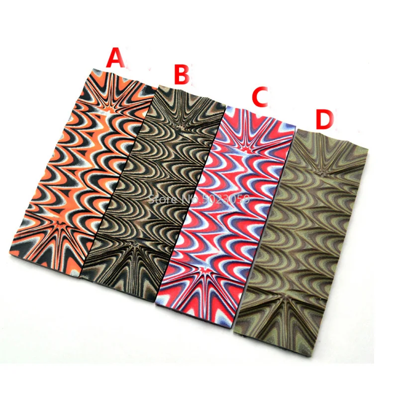 Plantilla de cuchillo de fibra de vidrio G10, material de mango para hacer bricolaje, Negro/tostado/OD, verde y naranja, G10, gran aspecto de camuflaje, 2 piezas