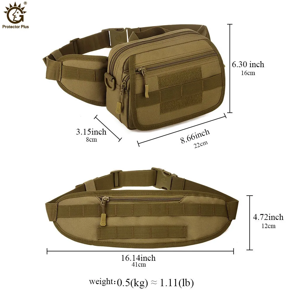 Riñonera táctica militar MOLLE para caza, bolso de nailon impermeable, bandolera de hombro, equipo de viaje de camuflaje, bolsa de cinturón táctico - imagen 3