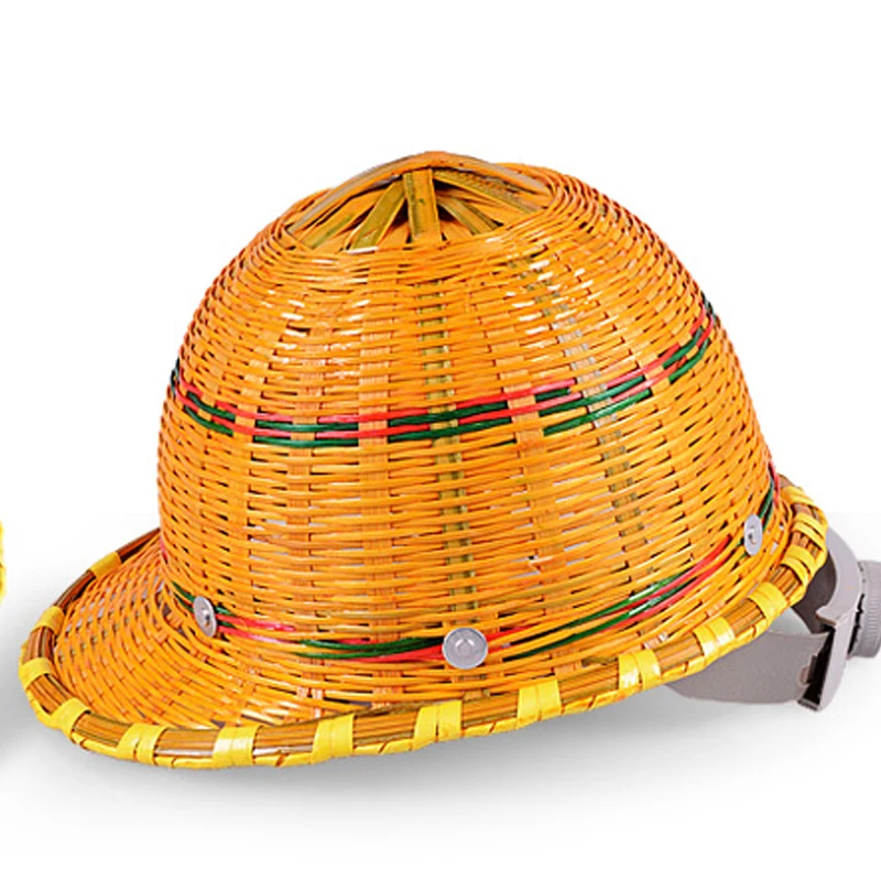 Nueva sombrilla de verano, casco de seguridad para el trabajo de bambú, ventilación para sitio de construcción, sombrero de construcción para minero, casco de seguridad tejido para hombre - imagen 4
