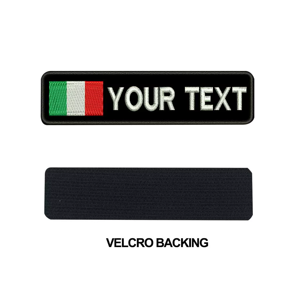 Etiquetas de parches de nombre de ITALIA personalizadas, hierro personalizado en respaldo de gancho bordado - imagen 5